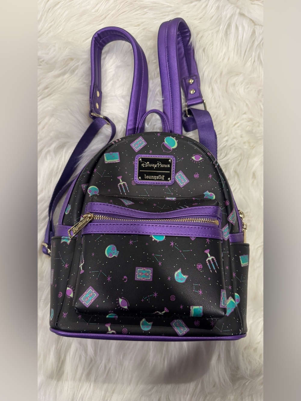 Loungefly Black and Purple Kids Space Mini Backpack